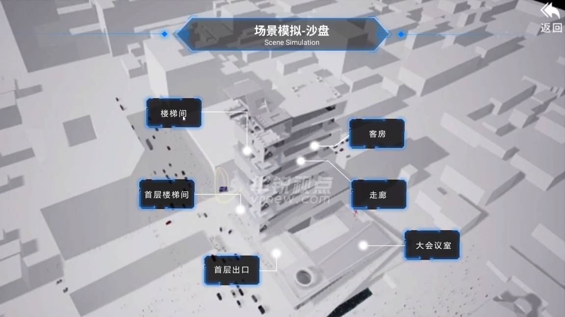 高层公共建筑疏散路线VR虚拟仿真平台