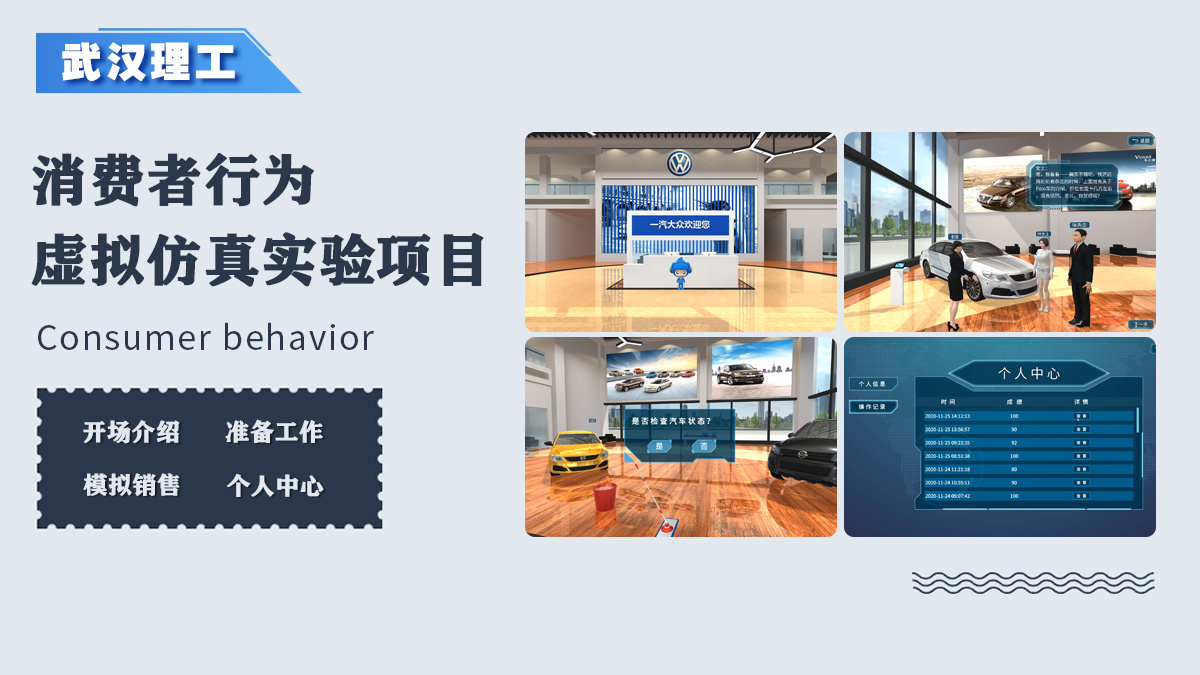 VR汽车营销消费者行为学虚拟仿真教学实训软件